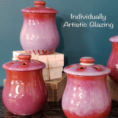 Vented Garlic Keeper - Premium Stoneware Storage for Garlic