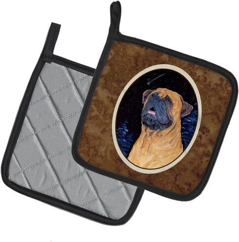 Caroline's Treasures SS8672PTHD Bullmastiff Pot Holders Set, Kitchen Heat Resistant, 7 1/2 x 7 1/2
