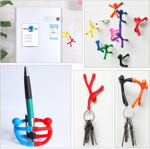 Refrigerator Magnets, Mini Man Fridge Magnets for Kids & Adults, Fun Decoration with 1 Sticky Men Wall Climber