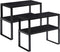 YMYNY Cabinet Shelf Organizer, Extendable Spice Racks Set of 4, Stackable Wood Cupboard Organizer, Black