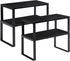 YMYNY Cabinet Shelf Organizer, Extendable Spice Racks Set of 4, Stackable Wood Cupboard Organizer, Black