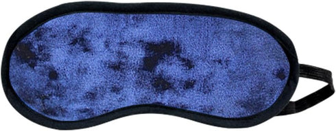 Cloudz Crushed Velvet Ultra Premium Comforlite Memory Foam Travel Neck Pillow with Black Out Sleep Mask - Blue