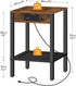 2-Tier BF91UBZ01 HOOBRO Small Side Table with Charging Station, End Table with USB Ports and Outlet, Nightstand