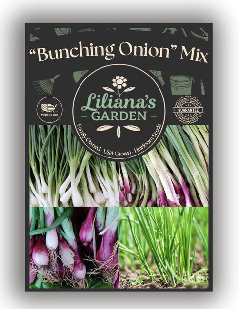 Liliana's Garden Pack 50 Bunching Onion Mix Bunching Onion Seeds Fast-Growing Bunching Onions Red, Long White
