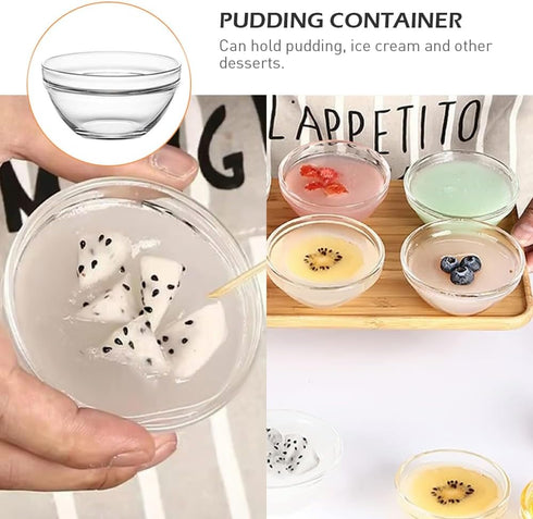 Stackable Glass Bowls for Cooking - Clear Cups for Baking, Food Prep, Serving, Storage - Set of 12 (S, Fl Oz, 3)