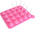 WARMBUY 20 Cavity Silicone Cake Pop Mold, Lollipop Baking Mold Tray with Sticks, Pink