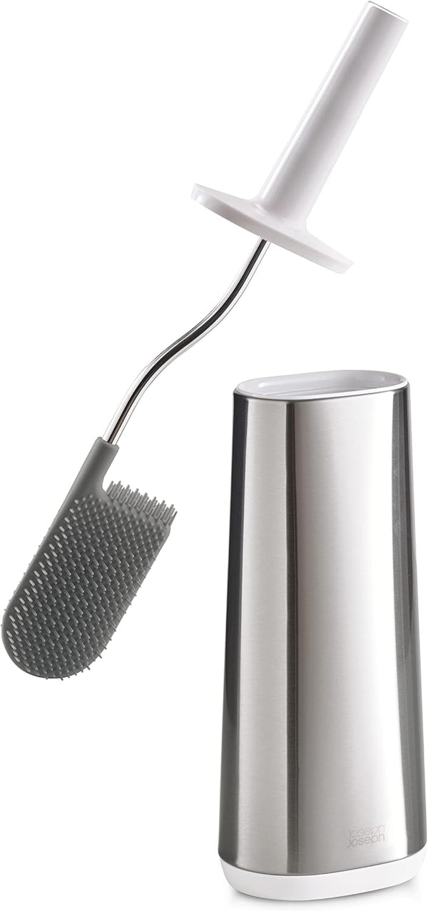 Joseph Joseph Flex Hygienic Silicone Toilet Brush with Slim Holder Set, Flexible