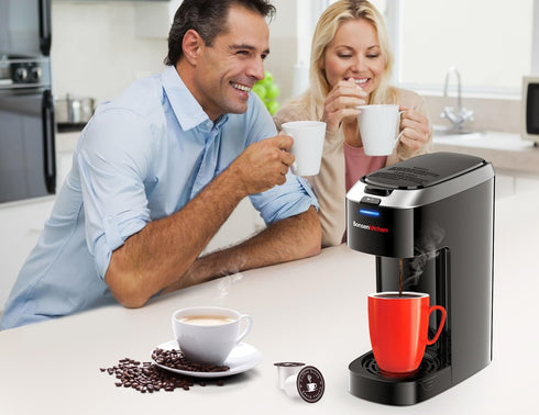 6-14oz 3 6.6" Bonsenkitchen Single Serve Coffee Maker K Cup Pod with Brew Size- Min Fast Brewing Machine with Strength