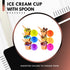 Frozen Pack 12 Green Direct Plastic Ice Cream Cups with Spoons - Sundae Dessert Bowls for Yogurt
