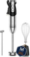 MegaWise Pro Titanium Reinforced 3-in-1 Immersion Hand Blender, 12-Speed Corded Blender with Whisk and Milk Frother