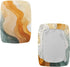2 Pack Bar Stool Seat Covers - Pastel Amber Colors, Rectangle Stretchy Vanity Chair Slipcover, Washable Soft Stool