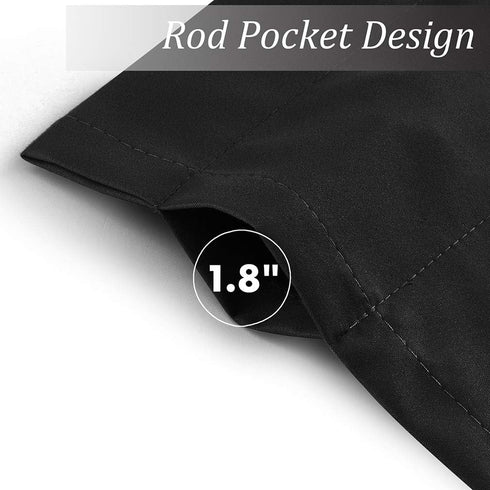 Valea Home Black 52" x 18" Waterproof Blackout Valance Curtains for Kitchen and Bathroom Window