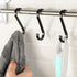 5 Pcs Black S-Shaped Hooks, Space Aluminum Multifunctional Hanging Hook Clasp Holder for Home Storage