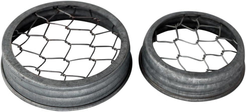 Galvanized Metal Flower Organizer Frog Lid - 3 Pack for Mason Jars (Regular Mouth)