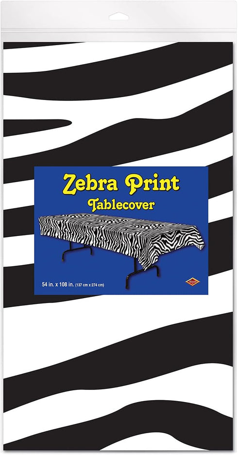 Zebra Print Plastic Tablecover