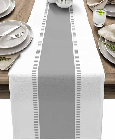 Futuregrace Grey Table Runners Stripes Table Runner Dresser Scarves 72 inches Long,Non Slip