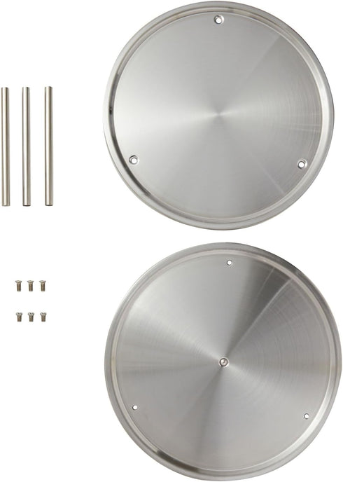 Juvale 2-Tier Stainless Steel Lazy Susan Spice Rack Organizer for Kitchen & Pantry Countertop (10.5 in)