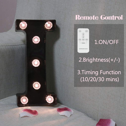 LED Black Alphabet Marquee Letters Sign, Light Up Marquee Number Letter Lights for Home Bar Christmas Birthday Party