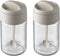 2 Piece Spice Jars with Airtight Lid and Spoon, 8.8oz Glass Condiment Pot for Kitchen Counter