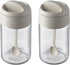 2 Piece Spice Jars with Airtight Lid and Spoon, 8.8oz Glass Condiment Pot for Kitchen Counter