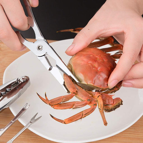 Antcher 6 Sets 2 4 Pieces Seafood Tools Stainless Steel Seafood Tool with Storage Box, Pieces Lobster Crackers
