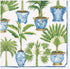Caspari Potted Palms Paper Cocktail Napkins, Two Packs of 20 in White