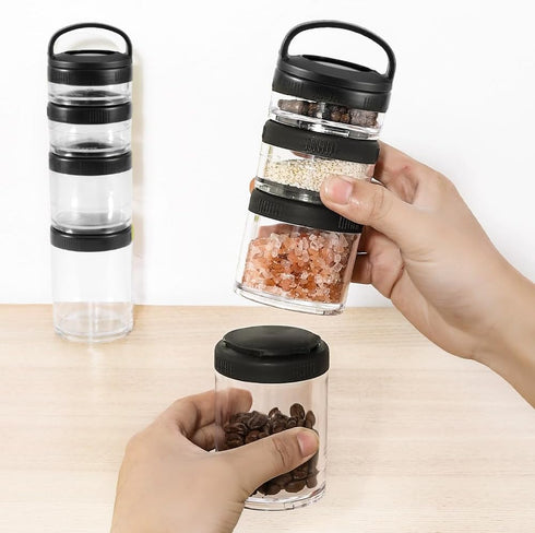 Saycker Portable Stackable Snack Container Nut Box, Snack Storage Jars and Portion Control, Food Storage Container
