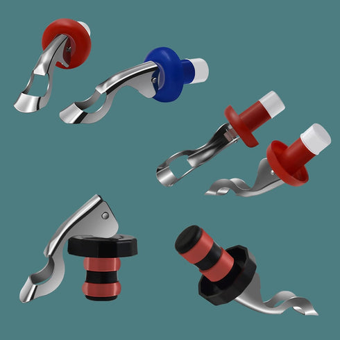 Wine Stoppers - 4 Pack Food-safe Silicone Bottle Stoppers, Reusable Corks with Airtight Seal