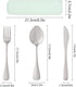 Travel Silverware Set with Case, Reusable Utensils Set with Case, Portable Spoon Knife Fork Lunch Box Travel Cutlery Set for Kids Adults (Green)
