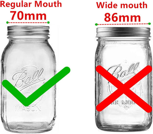 2 Pack Mason Jar Shaker Lids, 304 Stainless Steel with Silicone Seals for Spices, Flour, Sugar, Salt, Peppers