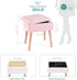 BRIAN & DANY Vanity Stool, Faux Fur Vanity Stool Chair with Storage, Rectangle Makeup Chair Soft Padded Seat with Legs