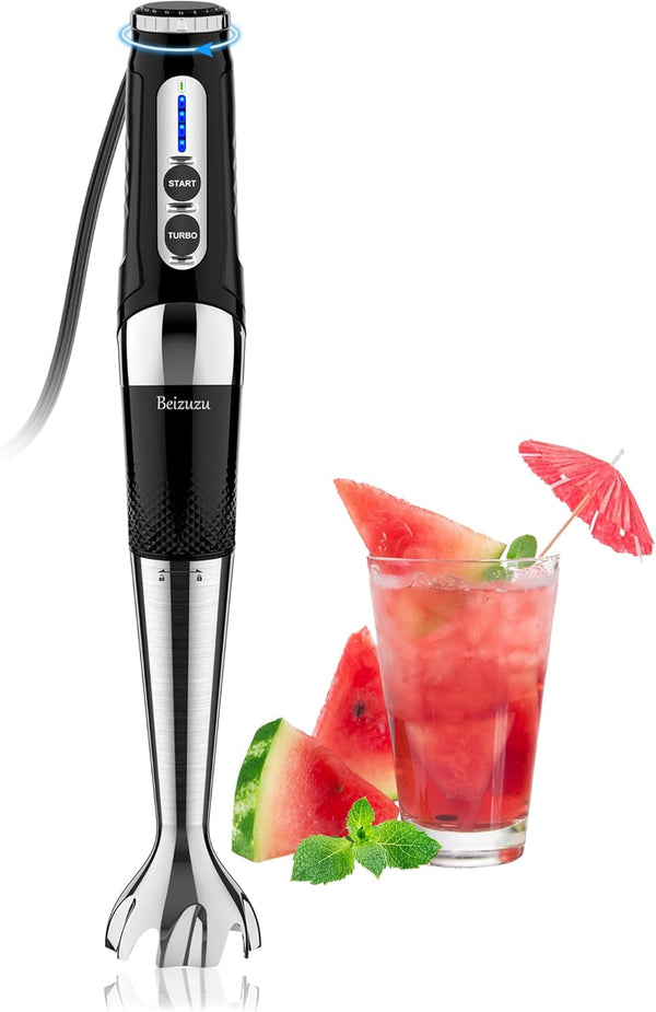 Electric Hand Blender Stick: 3-Angle Adjustable with Variable 21-Speed Control for Milkshakes | Smoothies | Soup |