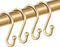 Set of 12 Gold Shower Curtain Rings Hooks - CHICTIE Decorative Metal Rust Resistant S Shaped Hooks