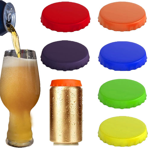 Silicone Soda Can Lids - 6 Pack Beer Coke Can Covers Spill-proof