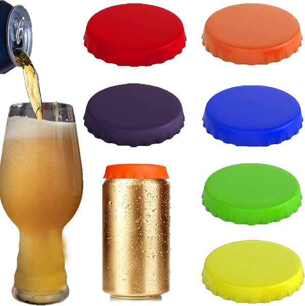 Silicone Soda Can Lids - 6 Pack Beer Coke Can Covers Spill-proof