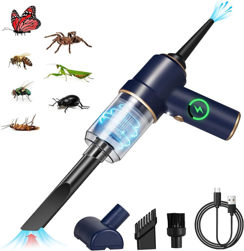 Handheld Cordless Rechargeable Vacuum Cleaner, Bug Catcher for Insect Dust Buster & Air Blower with Strong Suction