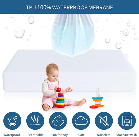 14 Inch,2 Pack Twin XL Mattress Protector Cover Cooling,Extra Long Twin Waterproof Viscose Terry Mattress Protector