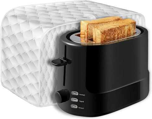 Daisy Print 4 Slice Toaster Covers White, Anti-Sputtering Dust Cover, Washable Kitchen Appliance Protector