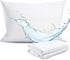 Waterproof Pillow Protectors, Zippered Pillow Covers, Soft Comfortable Sateen Cotton, King Size 4 Pack