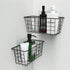 MaraFansie Hanging Kitchen Baskets, Over the Cabinet Door Organizer, No Drilling Adhesive Basket, 2 Pack, Black