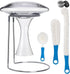 Wine Decanter Drying Stand with Rubber Coated Top, Includes Cleaning Brush & Beads for Standard Large Wine Decanters