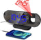 Projection Alarm Clock 2024 with 180° Rotatable Projector for Bedroom Ceiling, Clear LED Display and USB Charger
