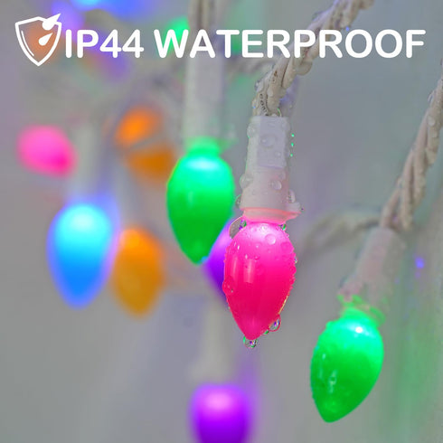 50 17FT BOHON Easter Decorations, Easter Lights String Plug in, LED Multi Color Christmas Lights, White Wire Fairy
