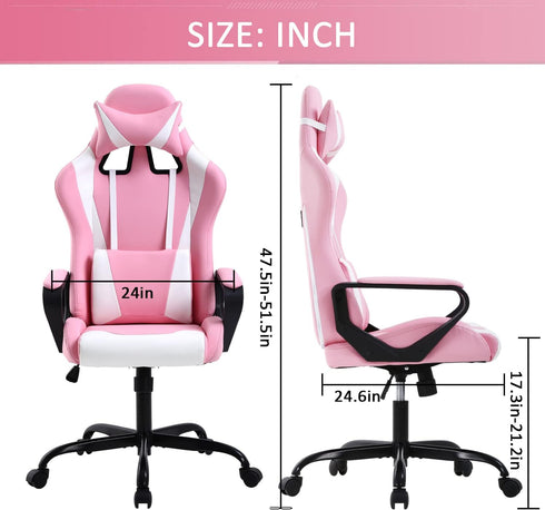 Tffnew High Back Ergonomic Leather Office Chair - Adjustable Swivel Desk Chair with Lumbar Support and Headrest