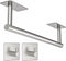 Paper Towel Holder Under Cabinet, SUS304 Stainless Steel, Self Adhesive or Wall Mounted (2 Towel Hooks, Silver)