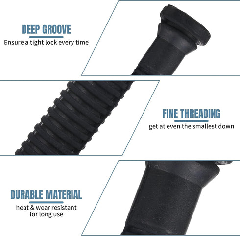 150 3/4 Inch Frienda Pcs Chicken Plucker Fingers for Machine Black Rubber Plucker Fingers Hair Removal Suit Holes