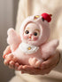 6" Hand-Painted Porcelain Face Doll with Acrylic Cotton Body, Small Ceramic Collectible