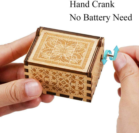 Music Box Hand Crank Engraved Musical Box, You are My Sunshine Antique Vintage Gift for Daughter from Mom