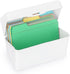 BTSKY 1 Pack 4 x 6 inch Index Card Box - Plastic Storage Organizer for Recipes, Note Cards, Flashcards, White (Not