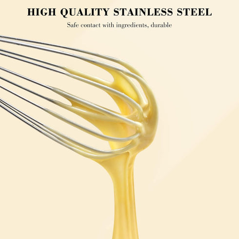NileHome Stainless Steel Whisk Set, 3 Pack, 8" 10" 12" Kitchen Whisks for Cooking and Whisking